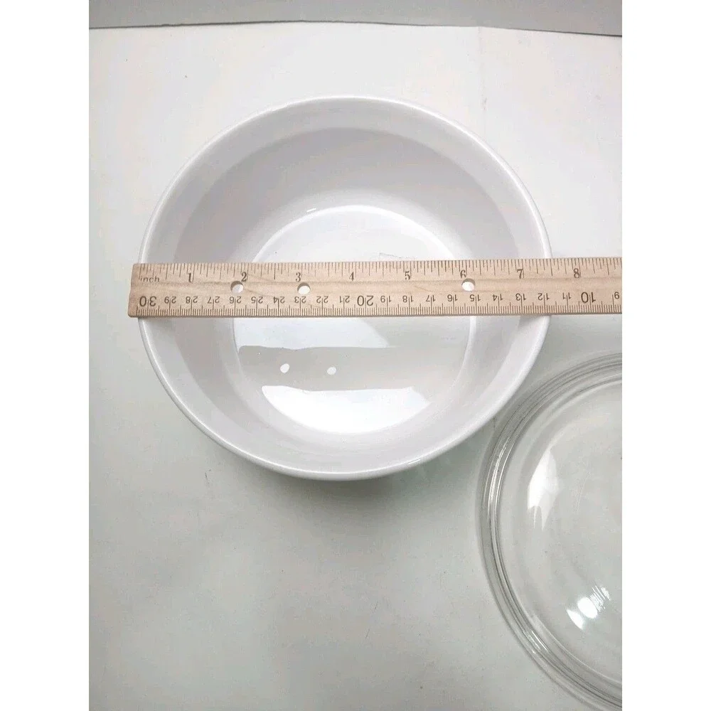 CorningWare French White F-5-B 1.6 Liter Round Casserole Dish with Glass Lid